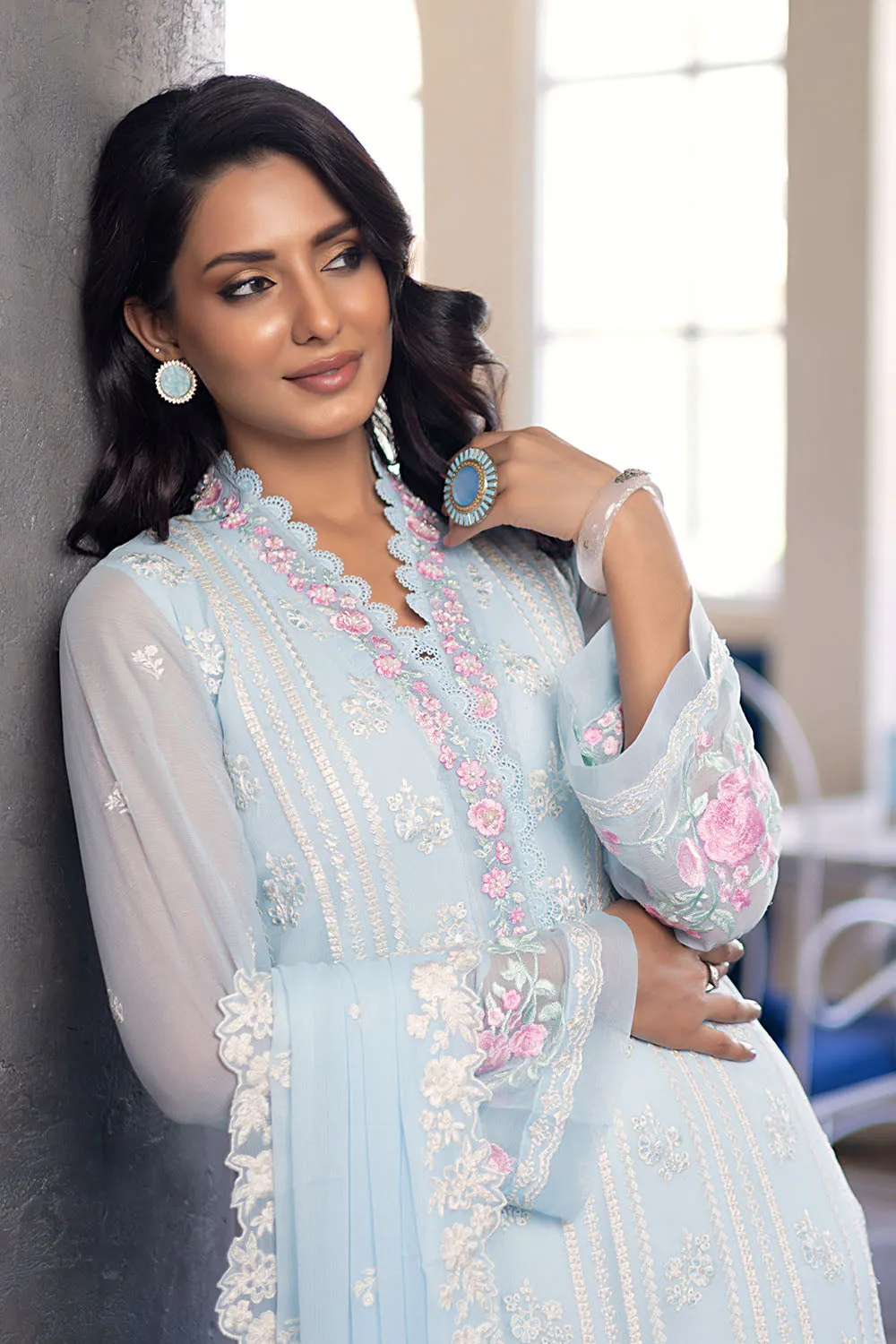 Sky Bloom |  Azure Ensembles Chiffon 3PCS 2023