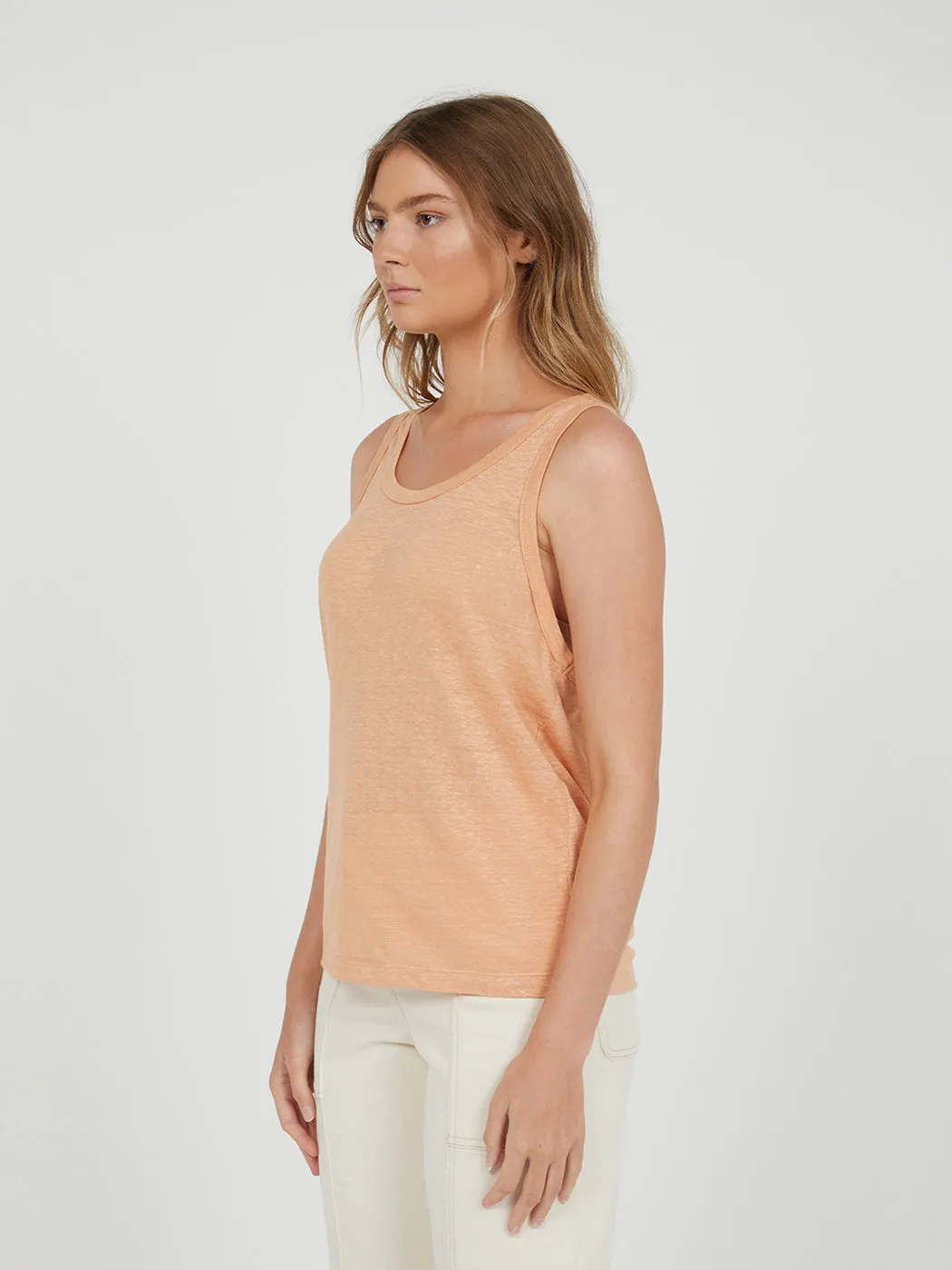 Slouchy Linen Tank Toast