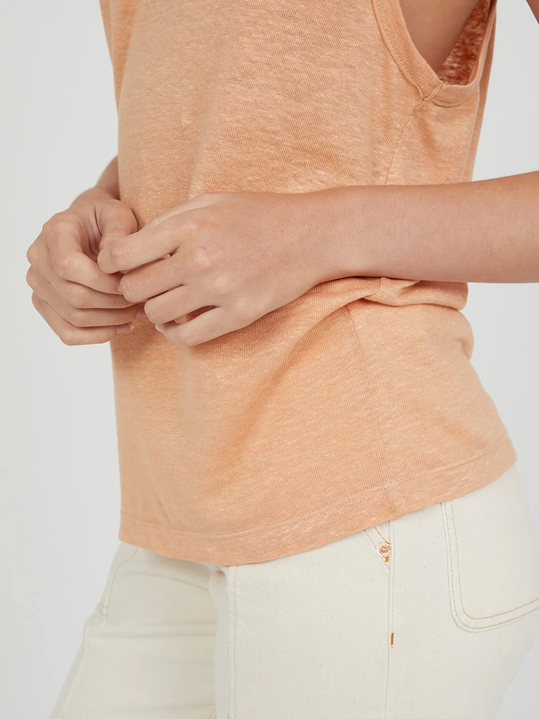 Slouchy Linen Tank Toast