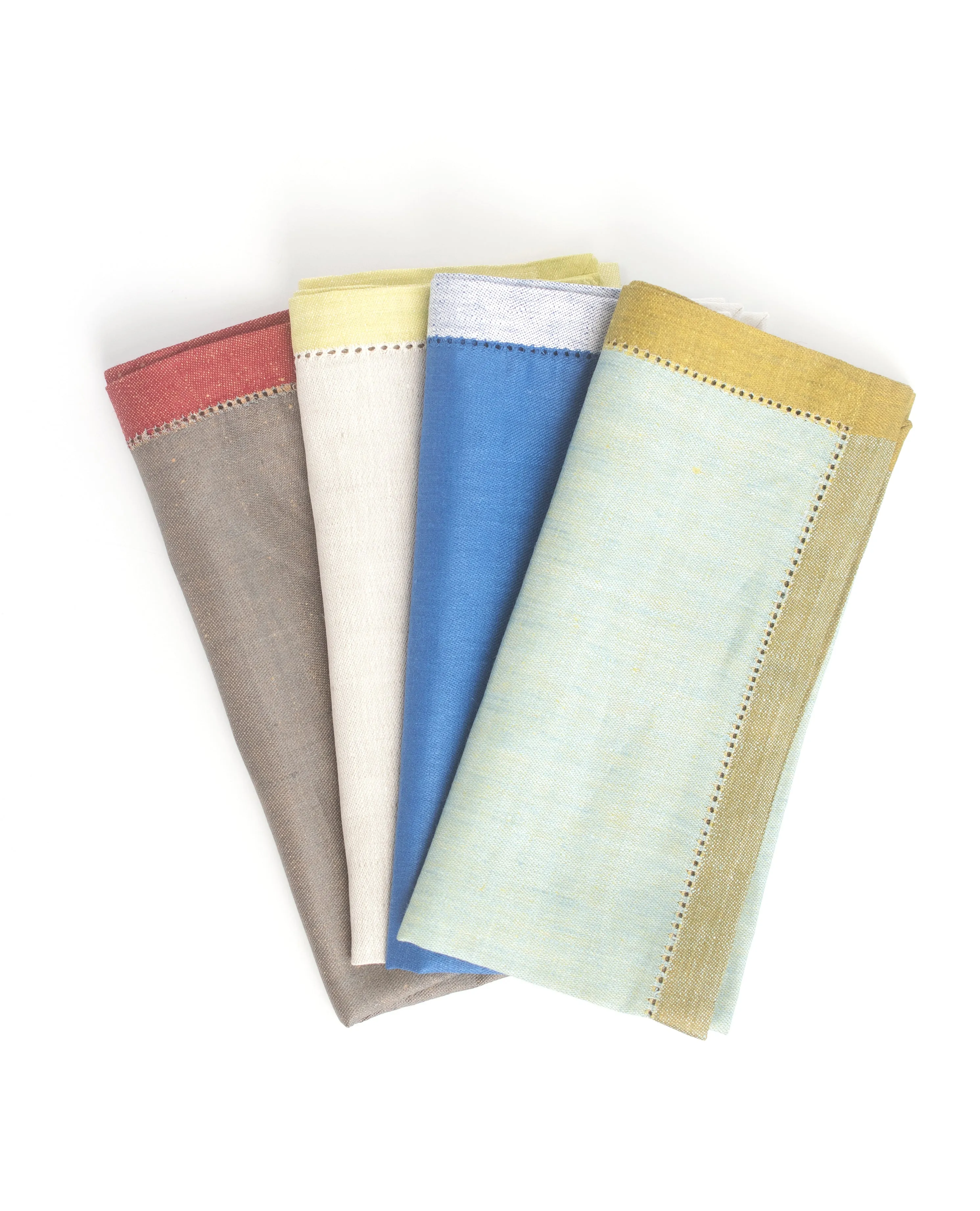 Smoke Gold with Red Linen Dinner Napkin-Set of 4