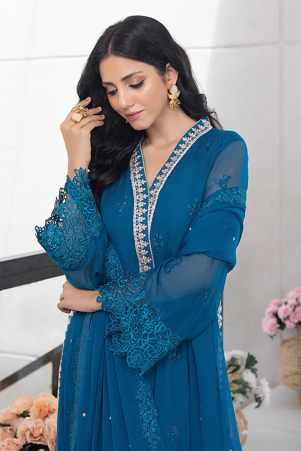 Snow Breeze |  Azure Ensembles Chiffon 3PCS 2023