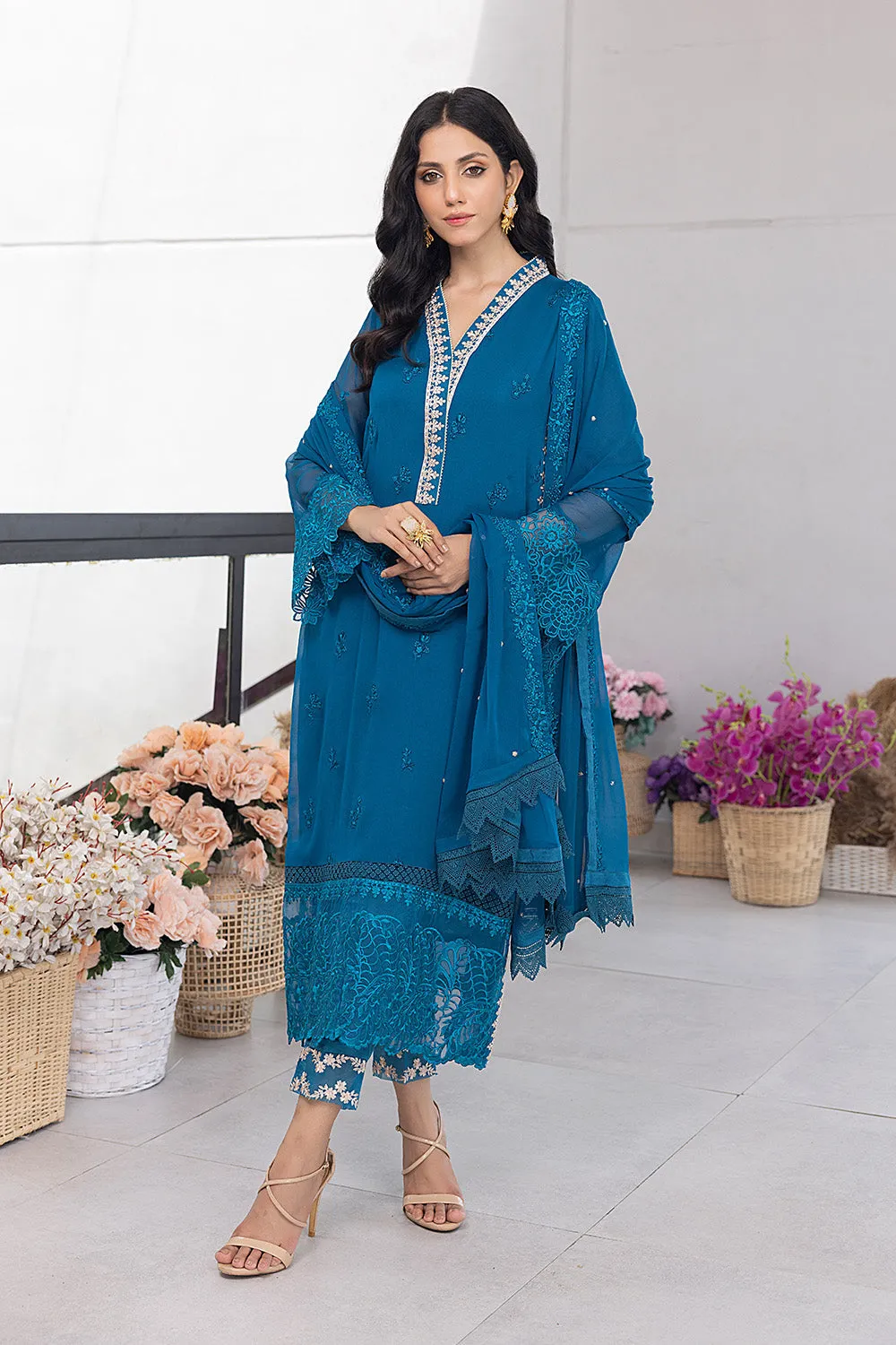 Snow Breeze |  Azure Ensembles Chiffon 3PCS 2023