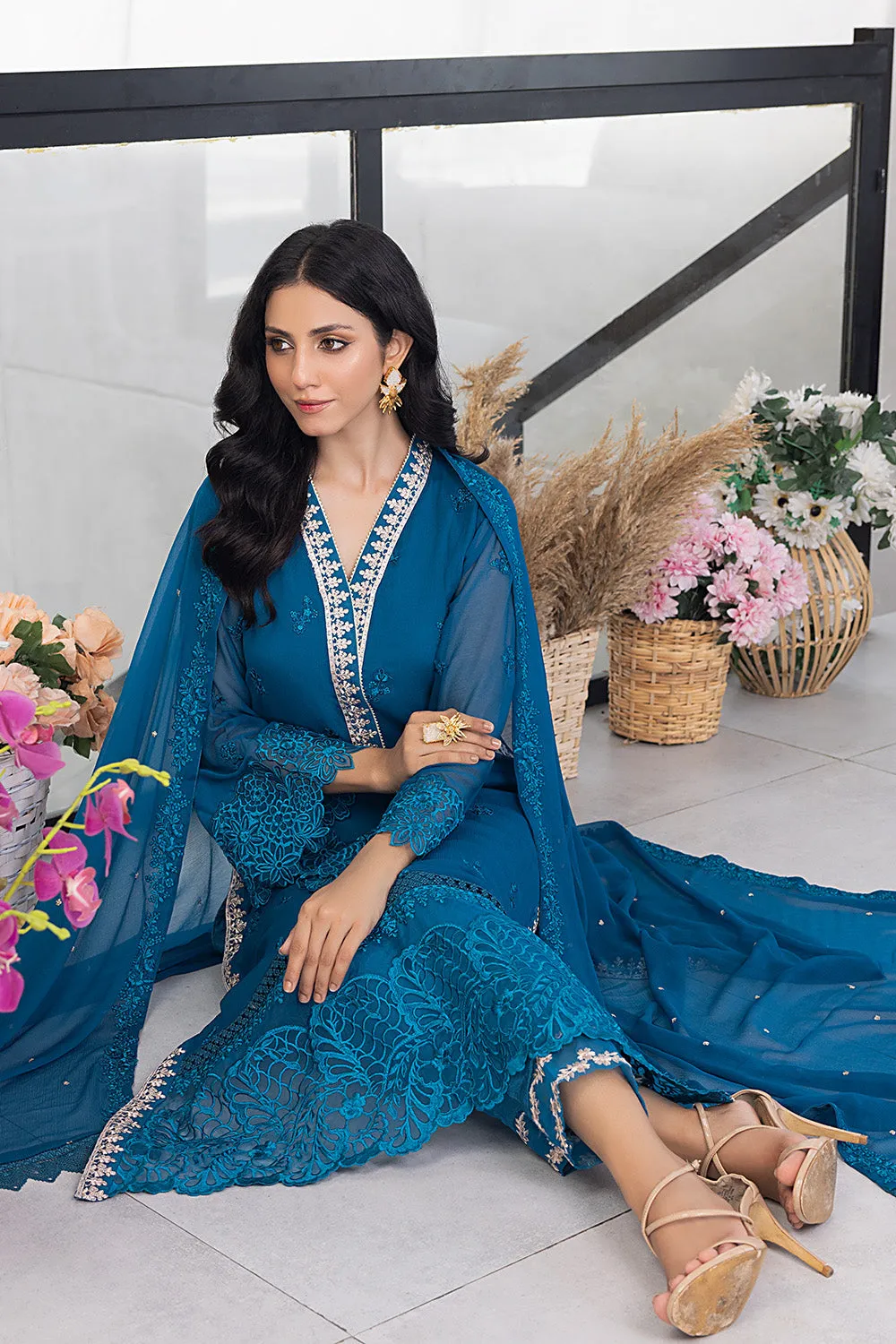 Snow Breeze |  Azure Ensembles Chiffon 3PCS 2023