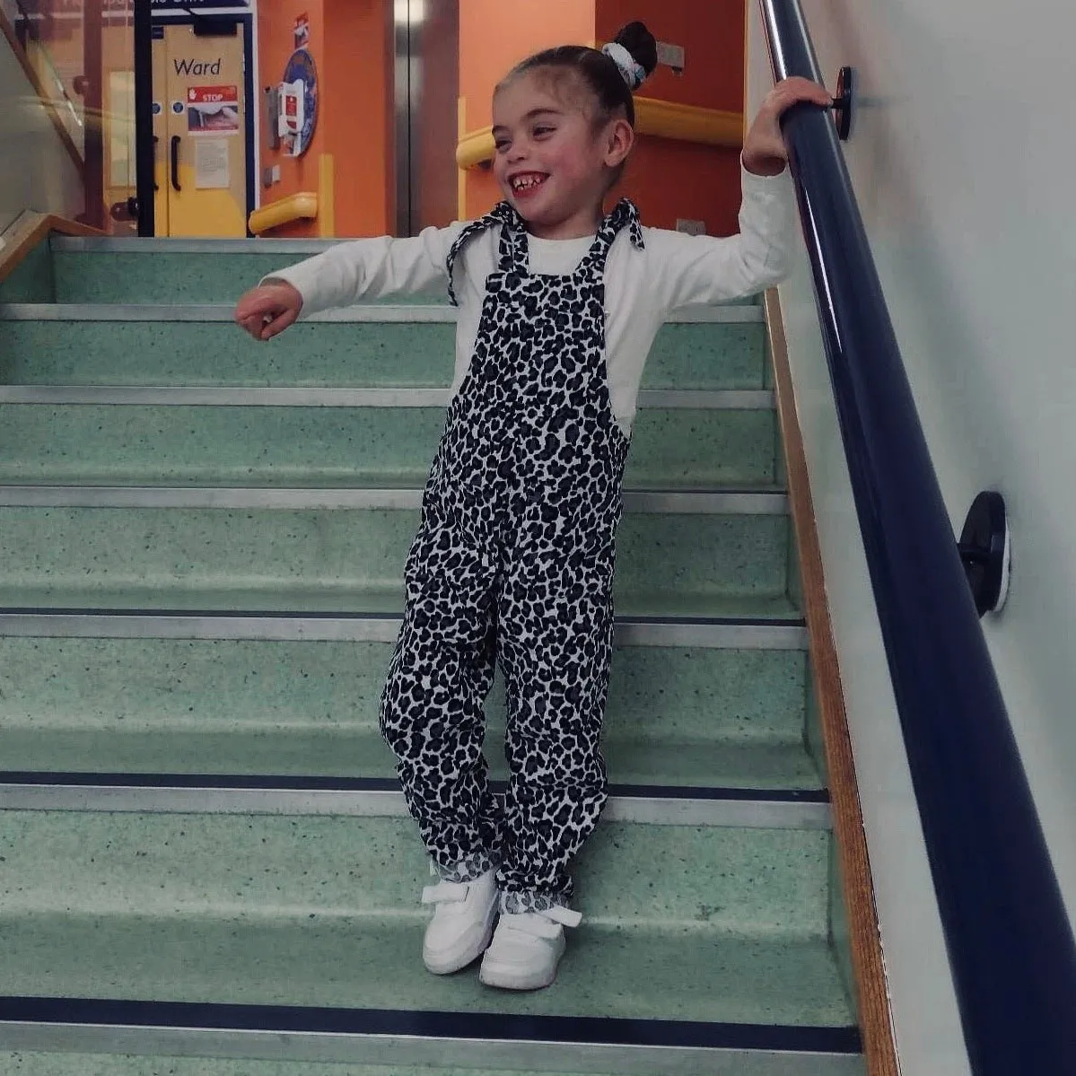 Snow Leopard Slouch Dungarees