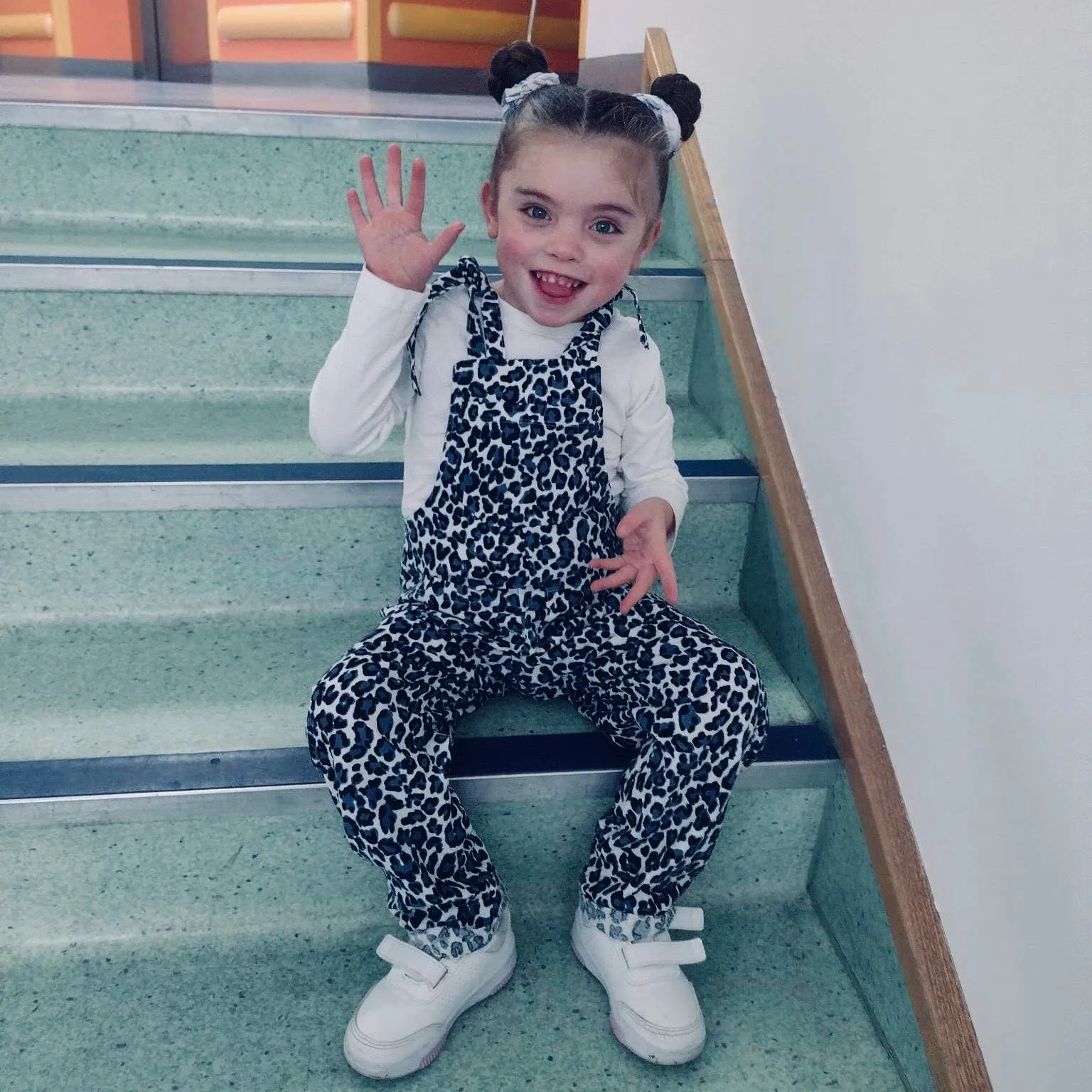 Snow Leopard Slouch Dungarees