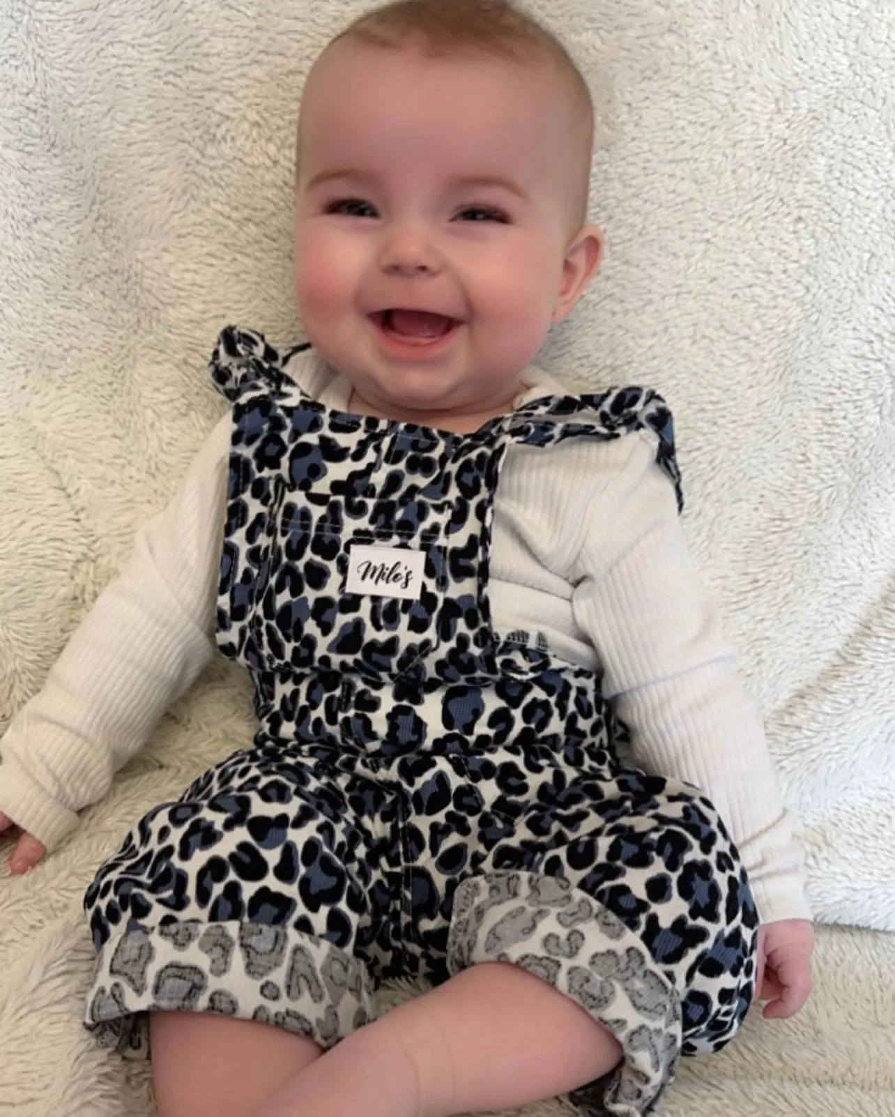 Snow Leopard Slouch Dungarees