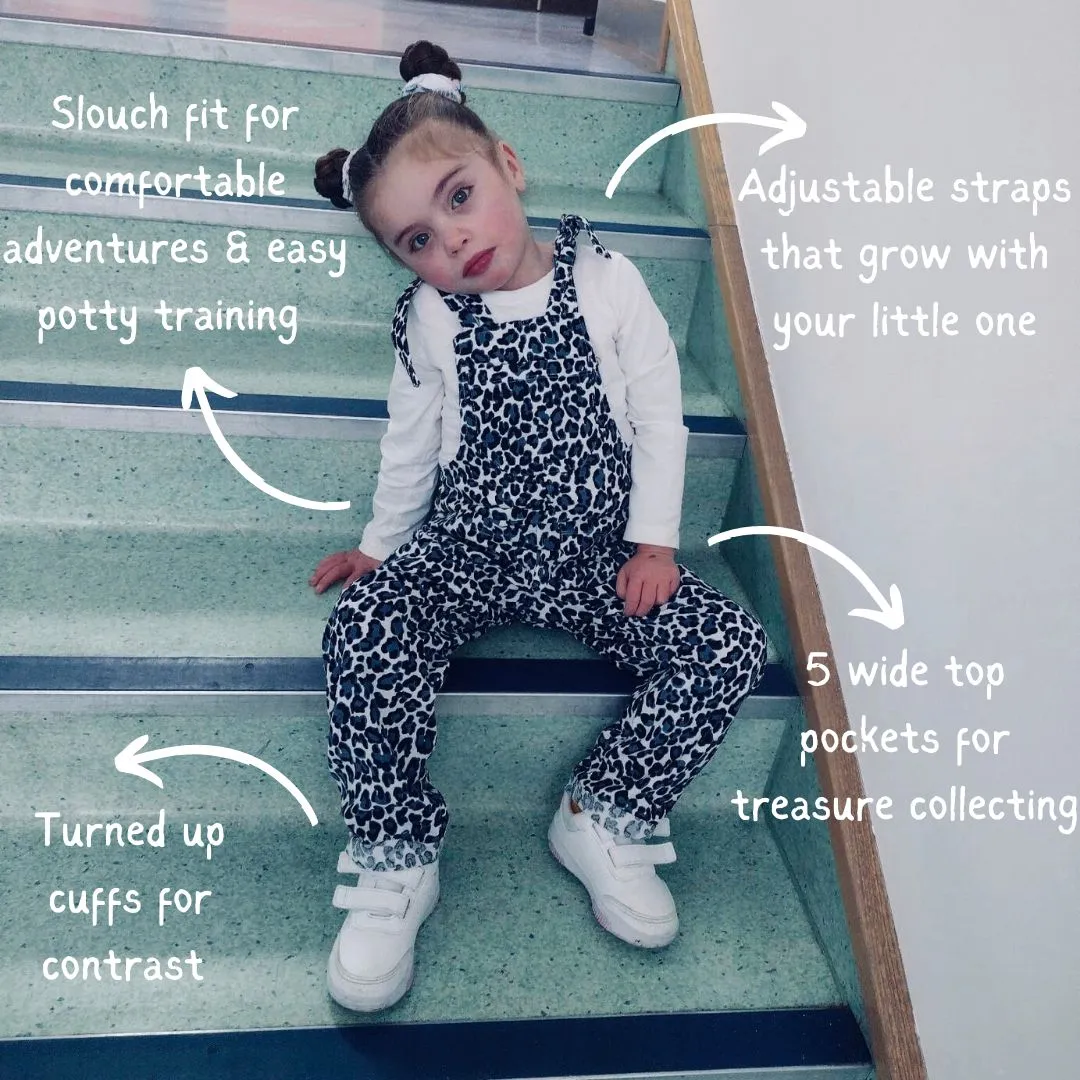 Snow Leopard Slouch Dungarees