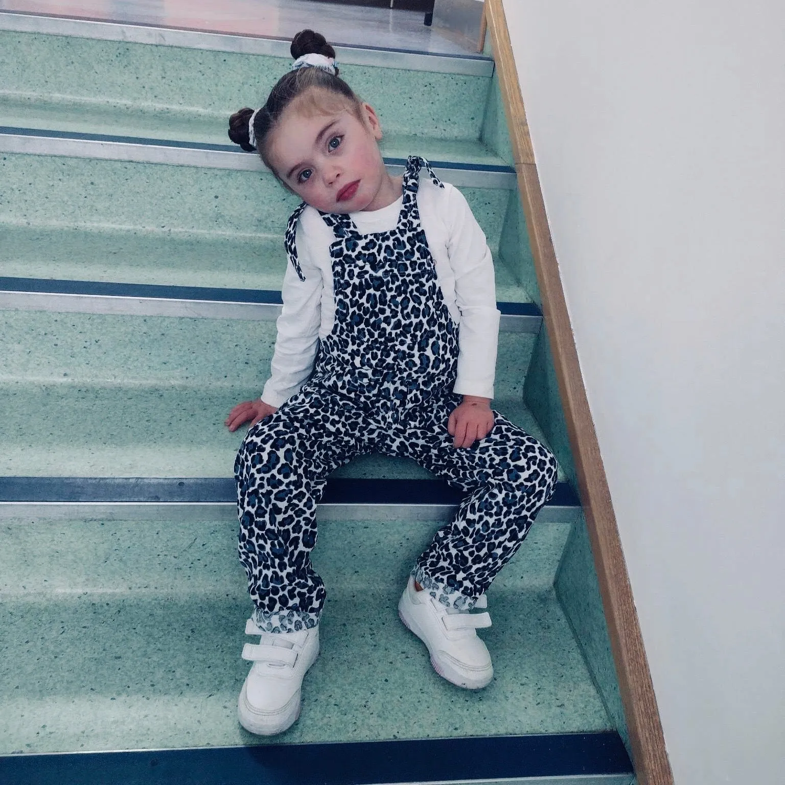 Snow Leopard Slouch Dungarees