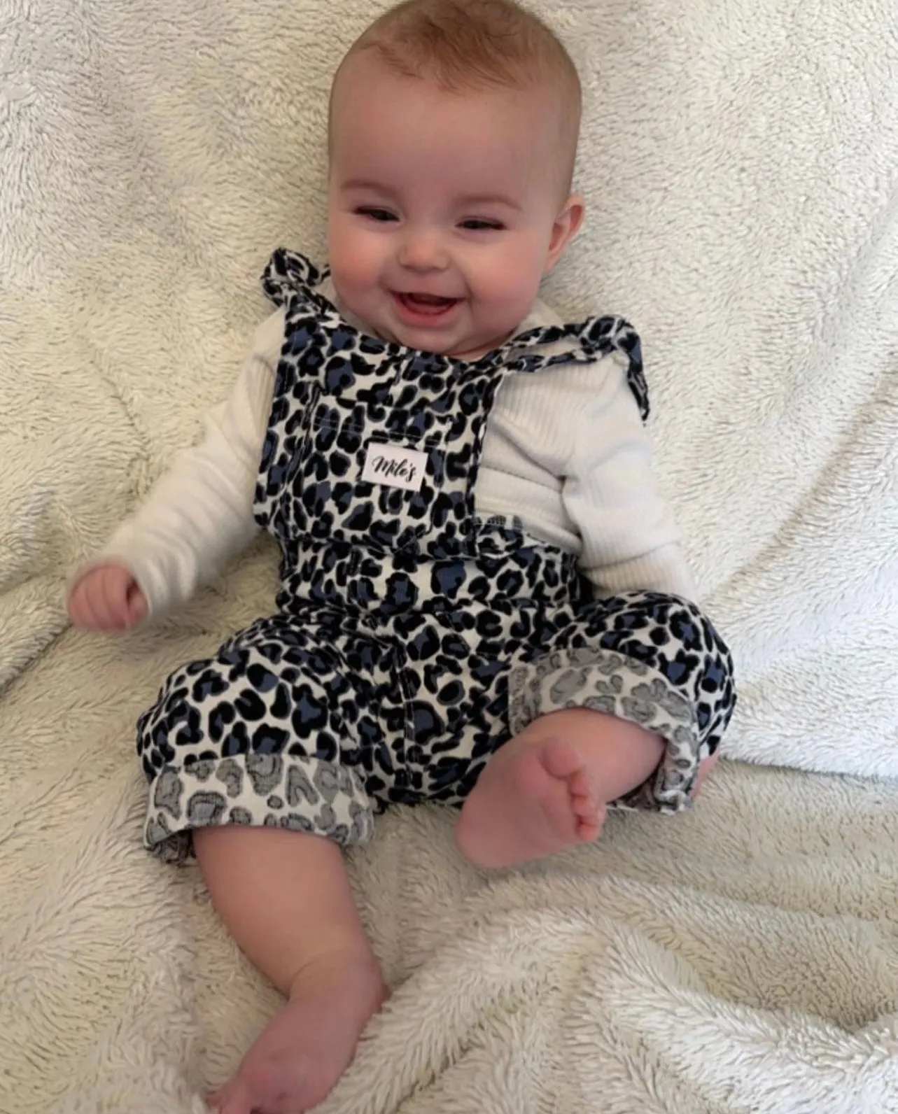 Snow Leopard Slouch Dungarees