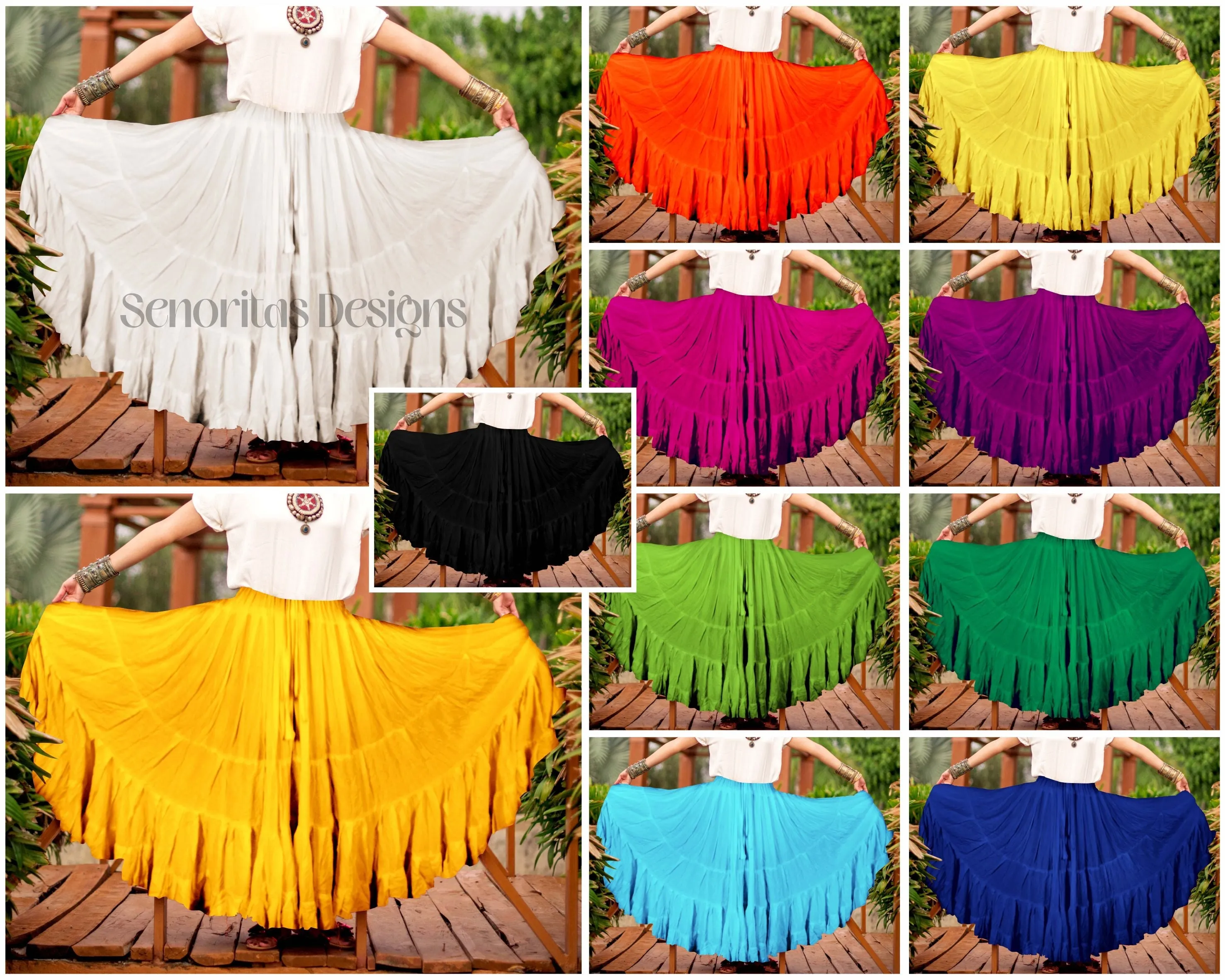 Solid color Skirt orange 100% cotton WLS
