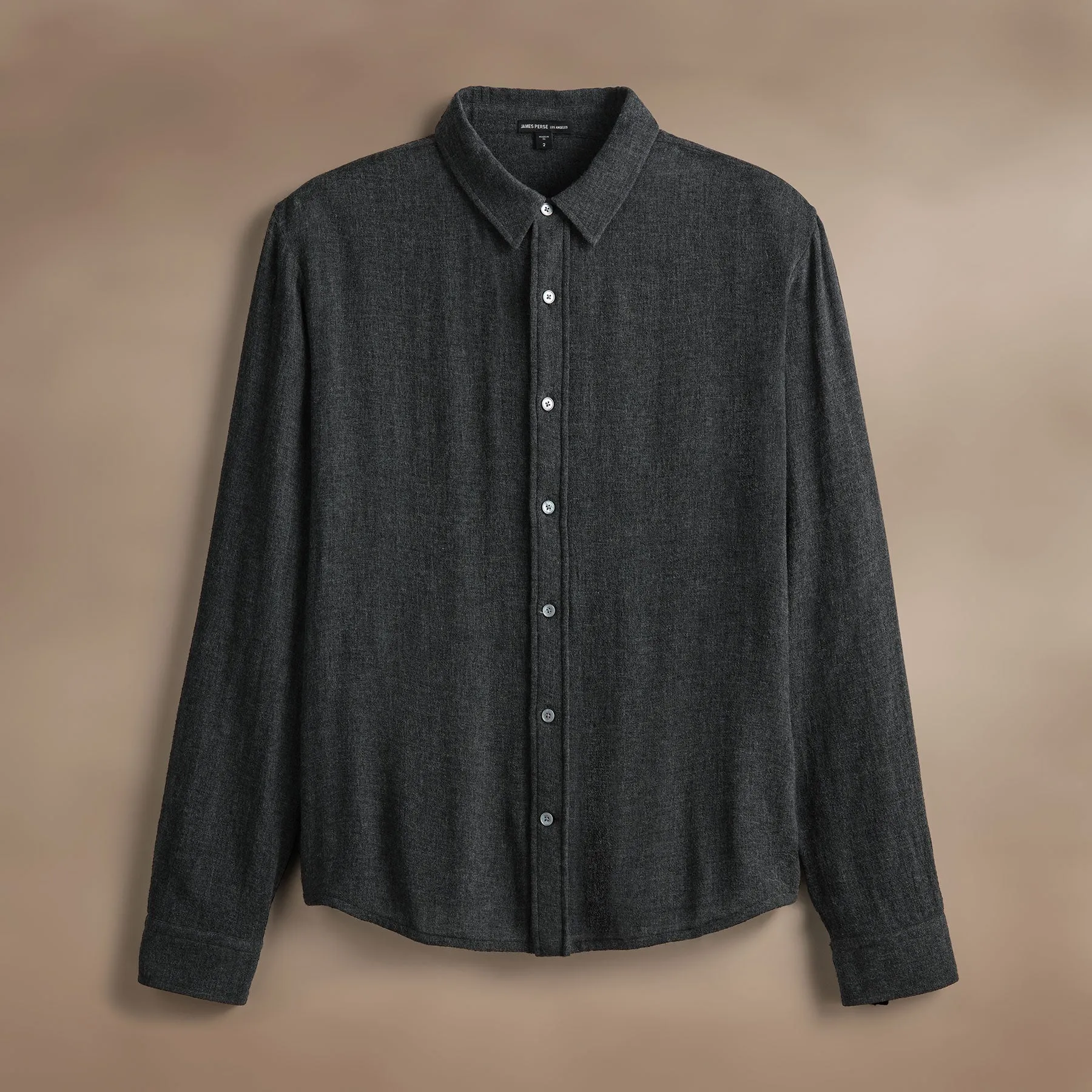 Solid Viscose Wool Shirting - Anthracite