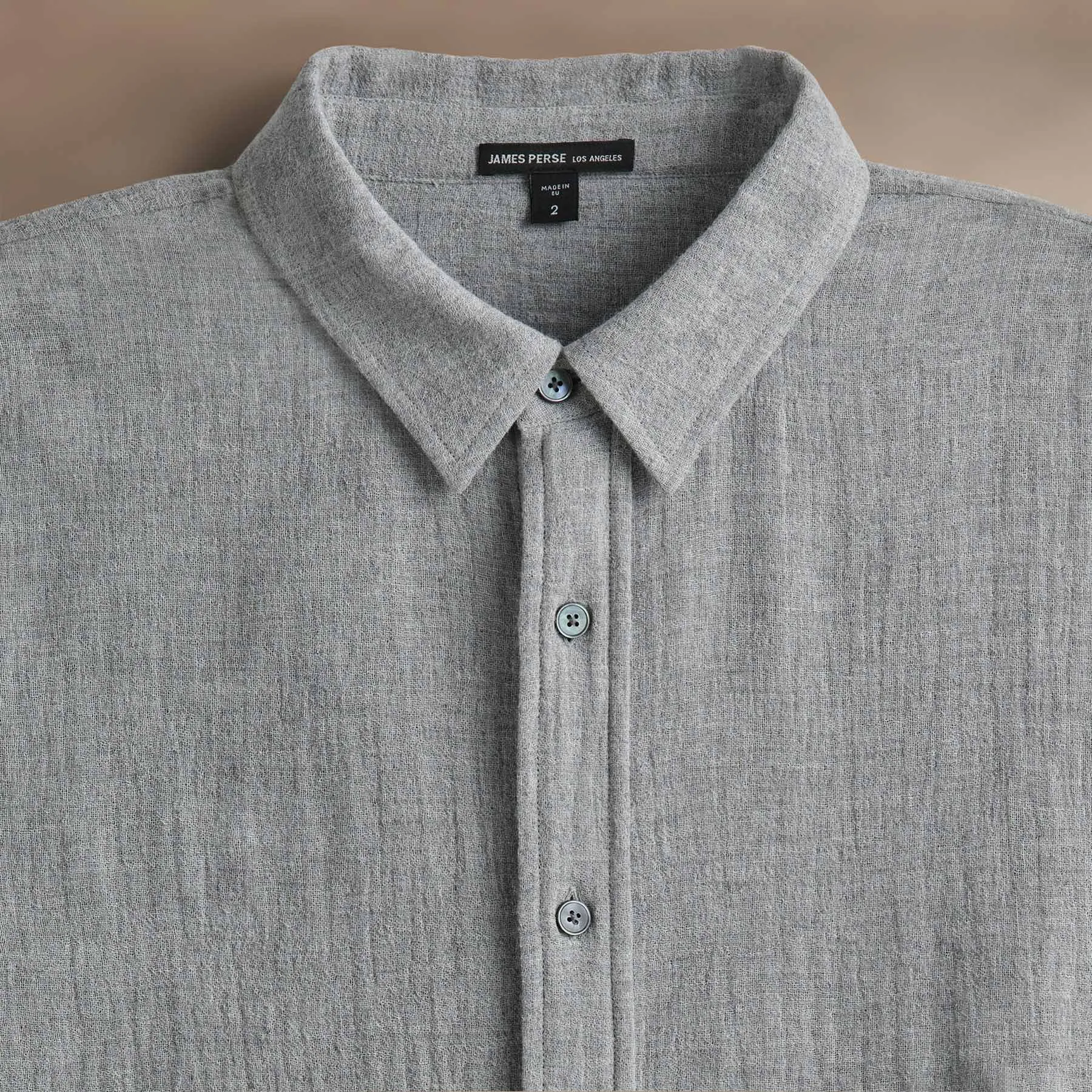 Solid Viscose Wool Shirting - Heather Grey