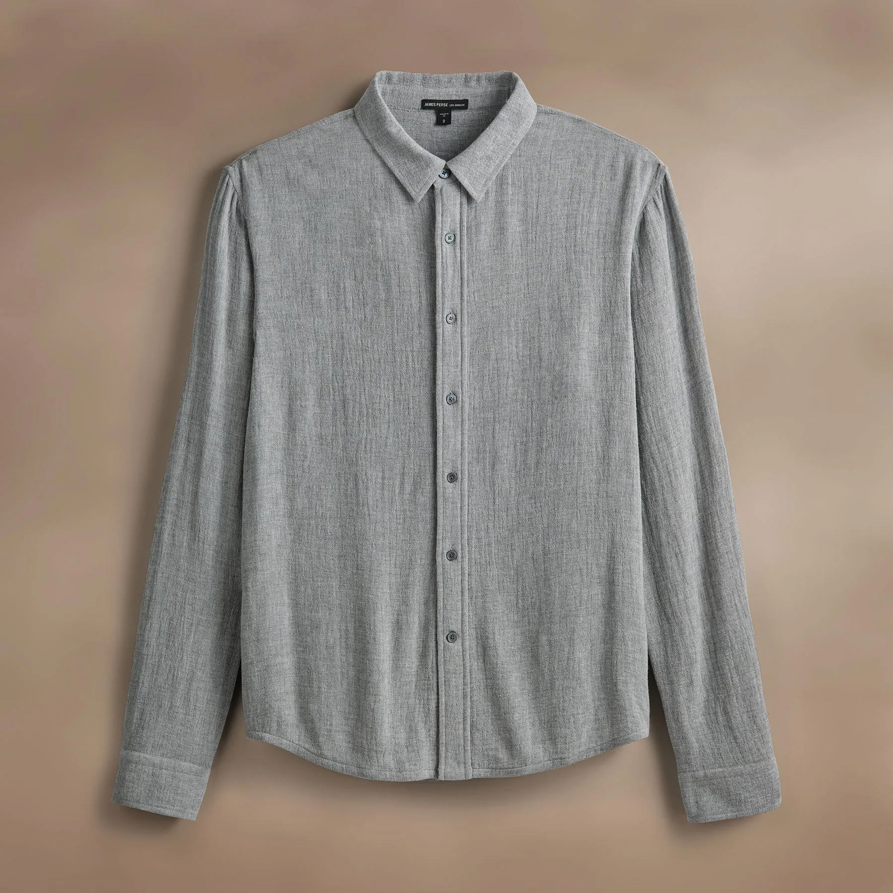 Solid Viscose Wool Shirting - Heather Grey