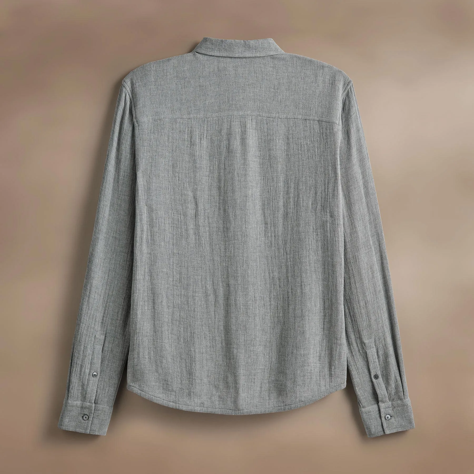 Solid Viscose Wool Shirting - Heather Grey