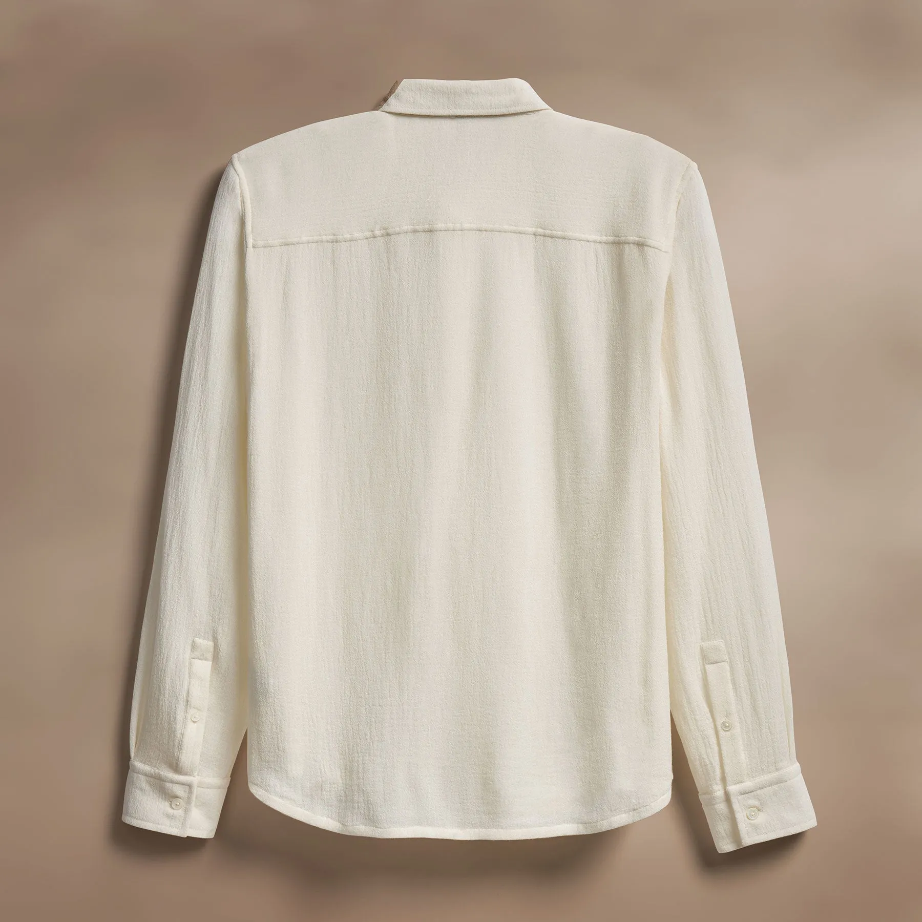 Solid Viscose Wool Shirting - Ivory