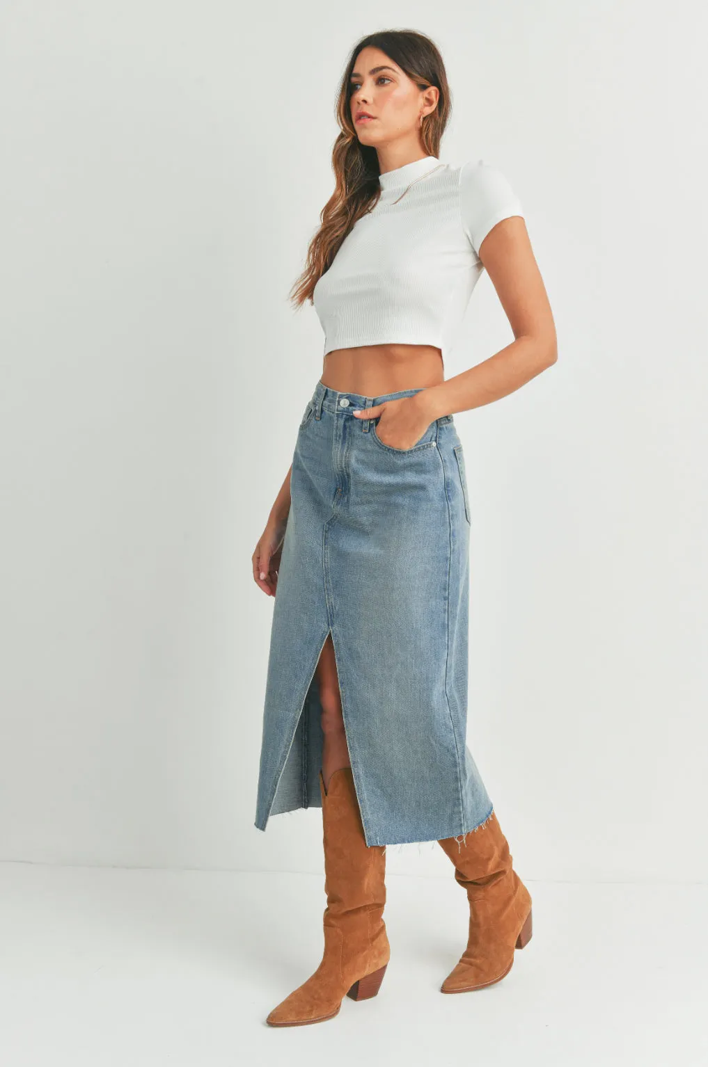 Sophie Long Denim Skirt