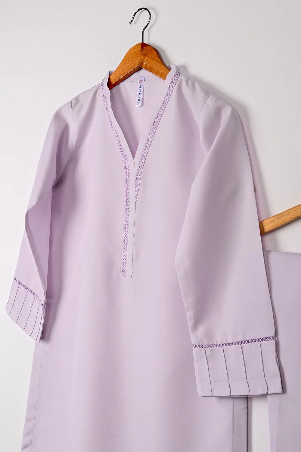 STP-297A-Purple - 2Pc Ready to Wear Malai Solid Dress