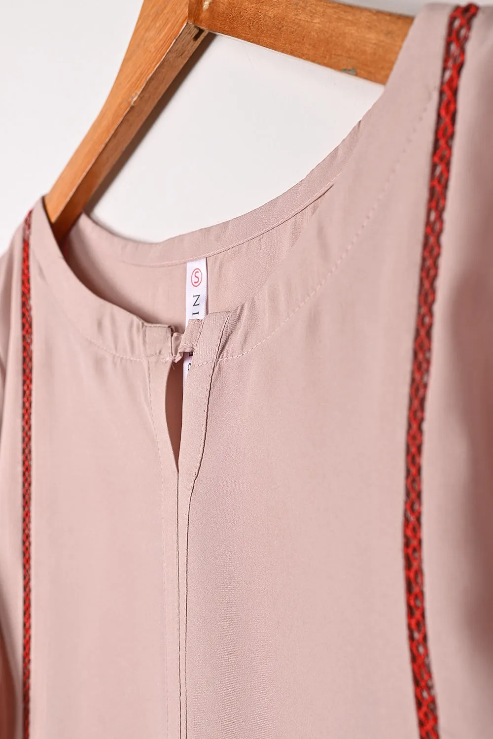 STP-298A-Peachy Pink - 2Pc Ready to Wear Malai Solid Dress