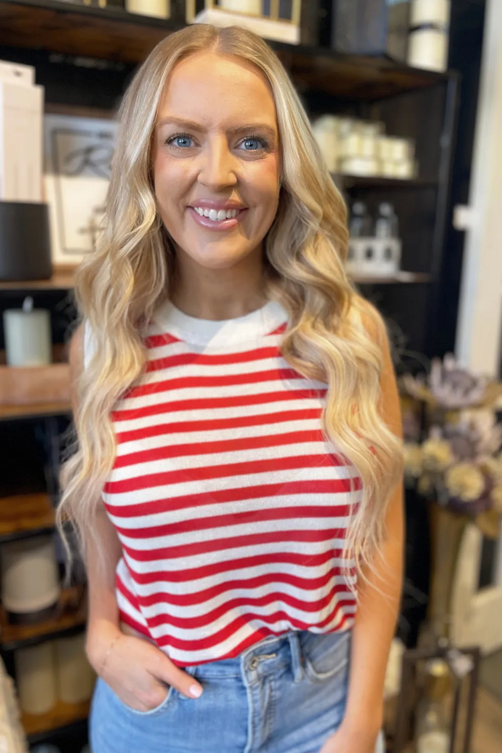 Striped Sweater Tank Top
