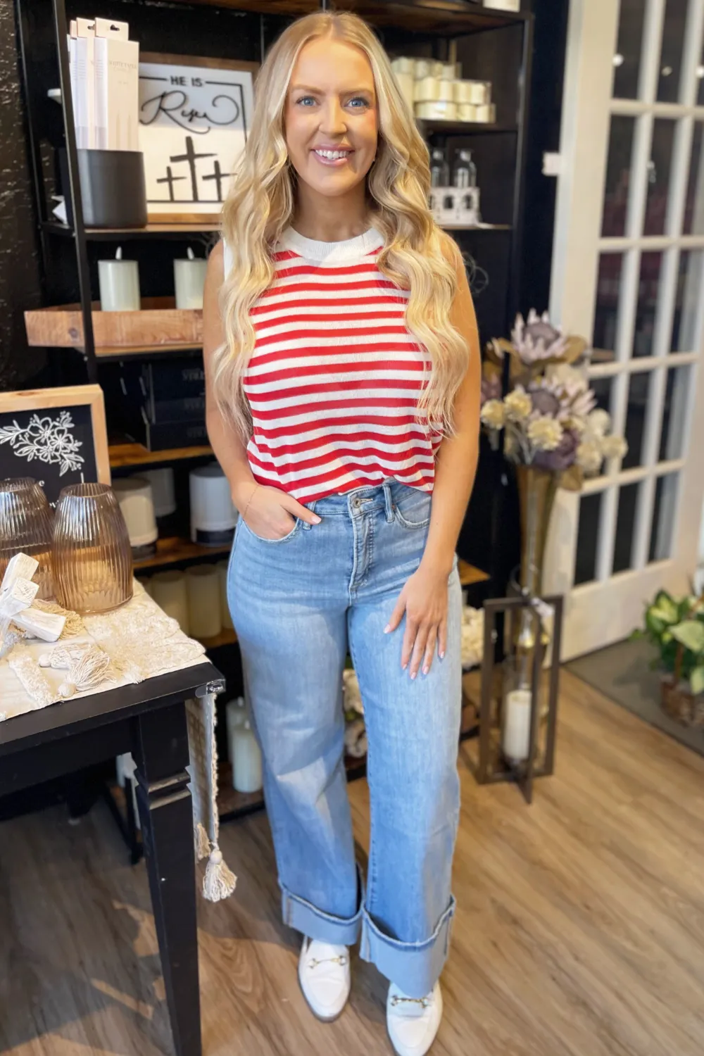 Striped Sweater Tank Top