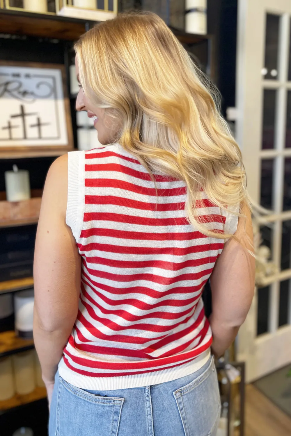 Striped Sweater Tank Top