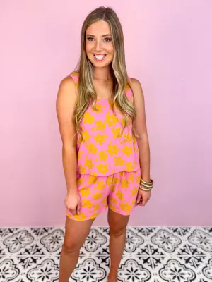 Sunburst Floral Tank Short Set