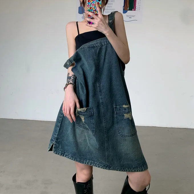 Suspender Denim Dress SD01538
