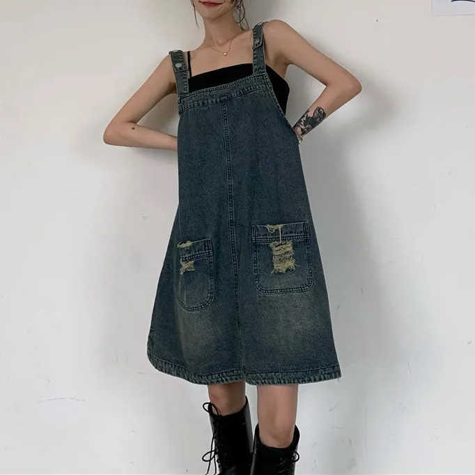 Suspender Denim Dress SD01538