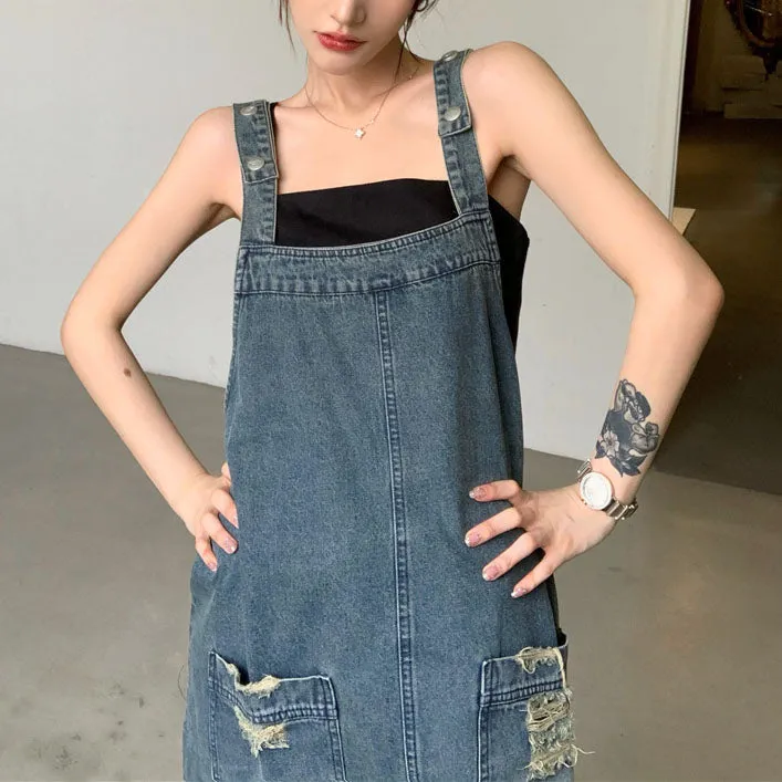 Suspender Denim Dress SD01538
