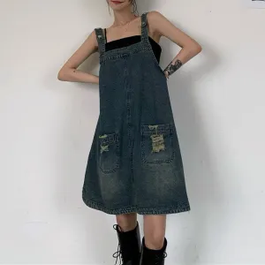 Suspender Denim Dress SD01538