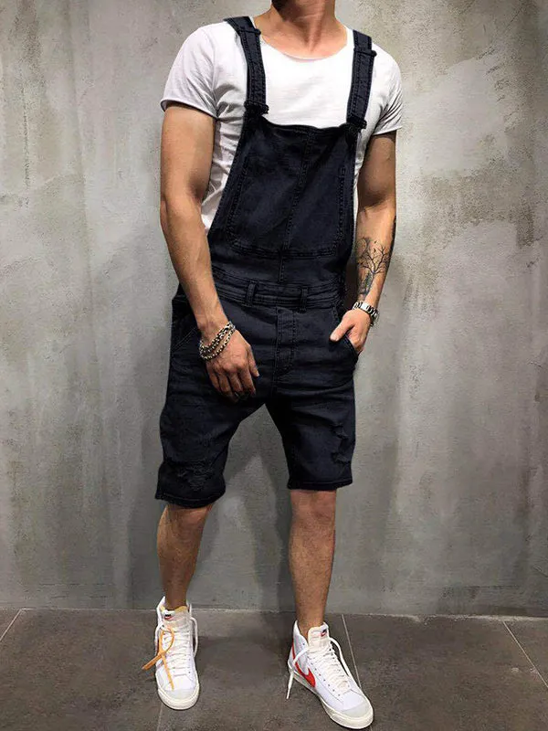 Suspender Denim Rompers
