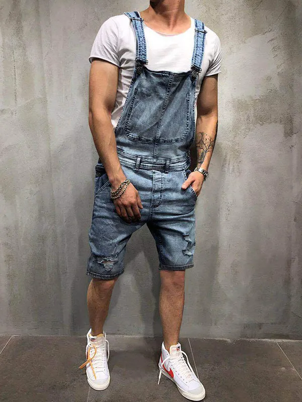 Suspender Denim Rompers