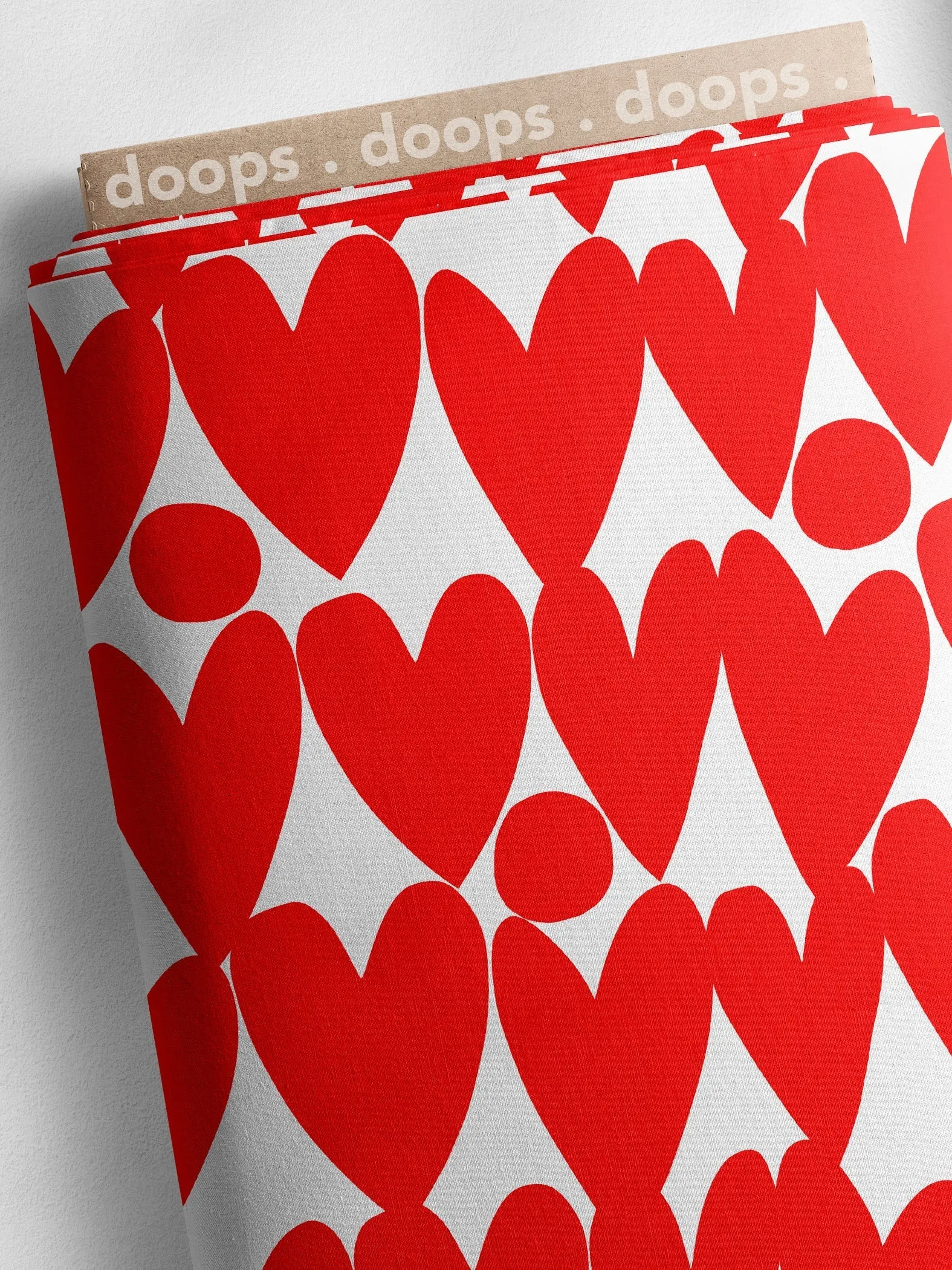 Sweet Red Love organic cotton linen (CUT PIECE 1.2M $15)