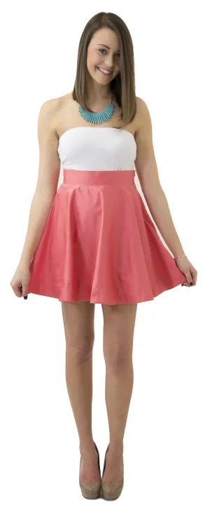 Sydney Skirt- Coral- Cotton Sateen Unlined