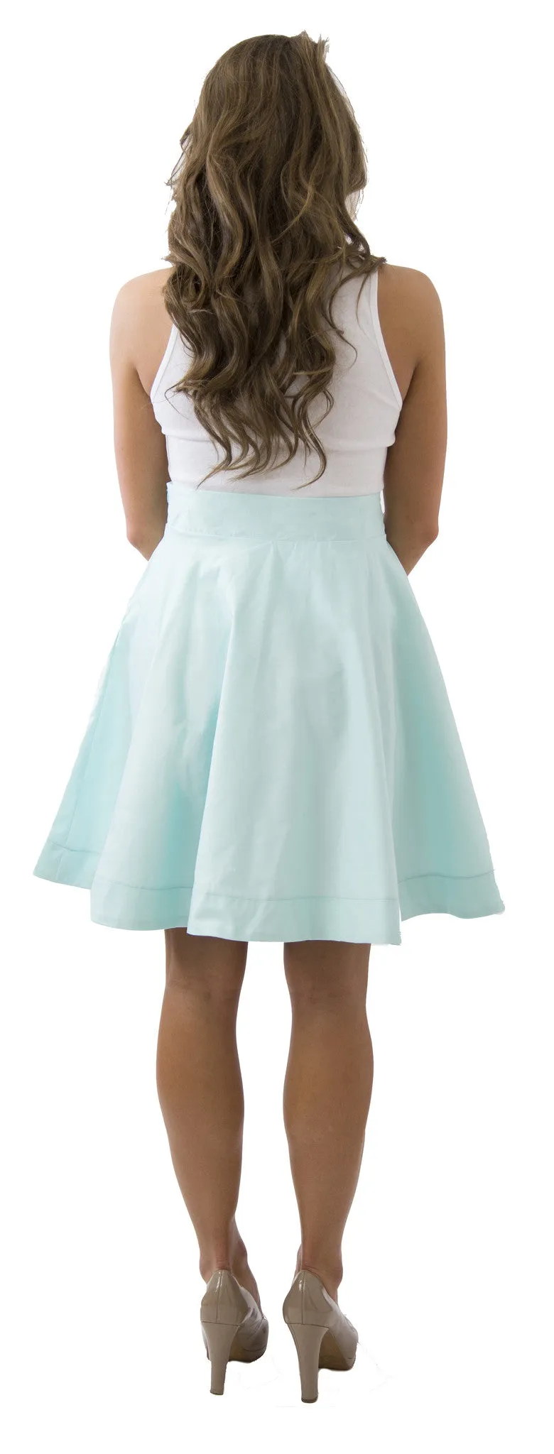Sydney Skirt- Robins Egg- Cotton Pique Lined