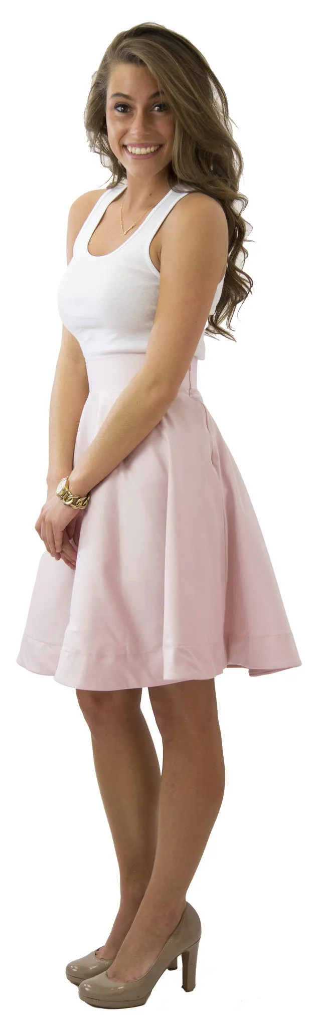 Sydney Skirt- Soft Blush- Cotton Sateen Unlined