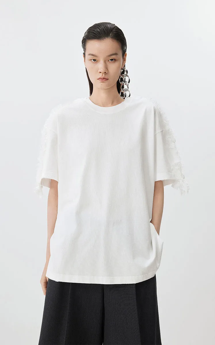 T-shirt / JNBY Lace Trim Panelled Oversize T-Shirt