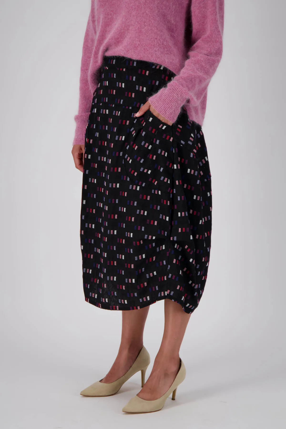 Telegraph Milwaukee Skirt Black in Woven Cotton