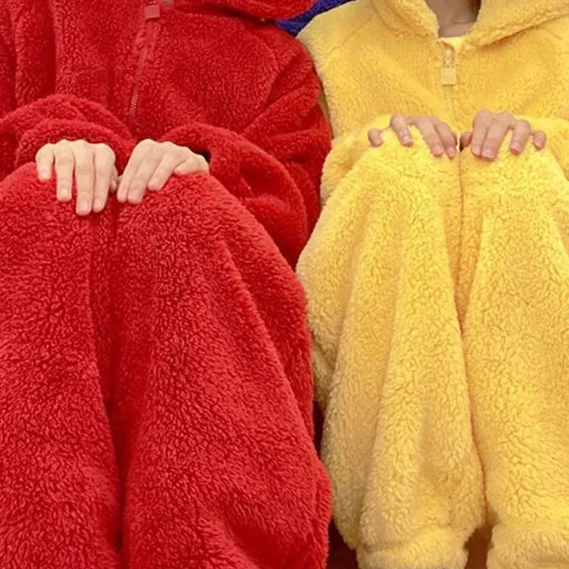 Teletubbies Cartoon Hooded Wearable Adult Blanket Robe