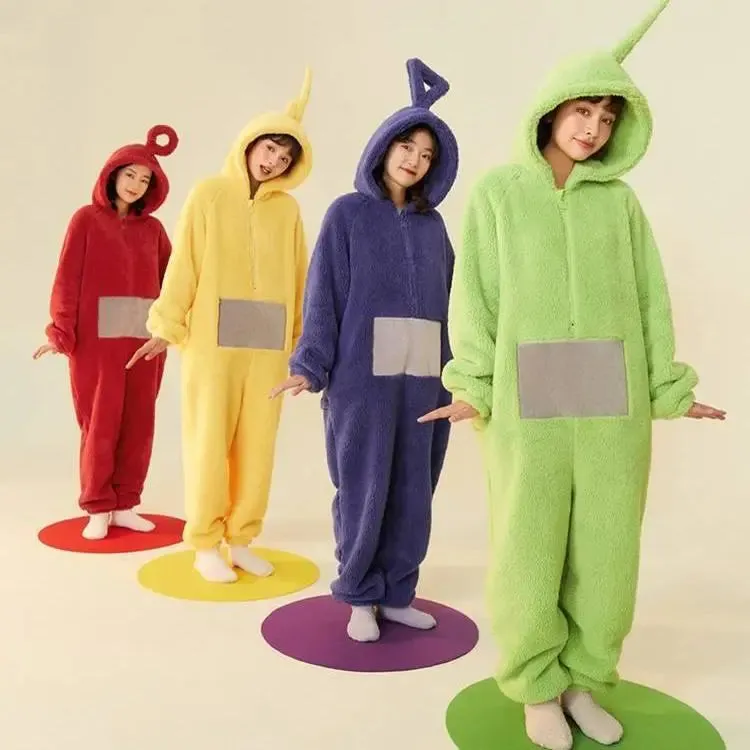 Teletubbies Cartoon Hooded Wearable Adult Blanket Robe