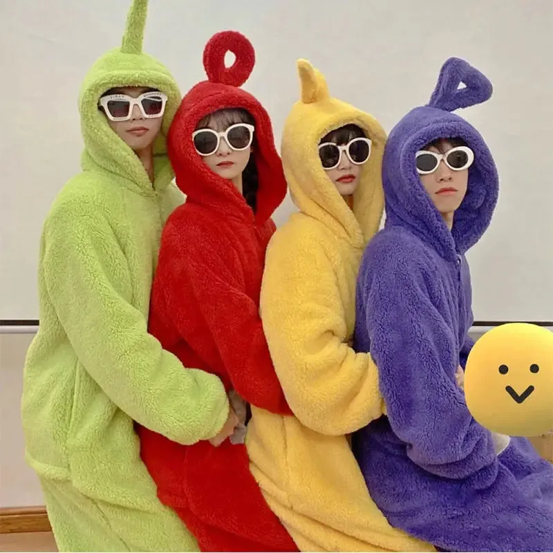 Teletubbies Cartoon Hooded Wearable Adult Blanket Robe