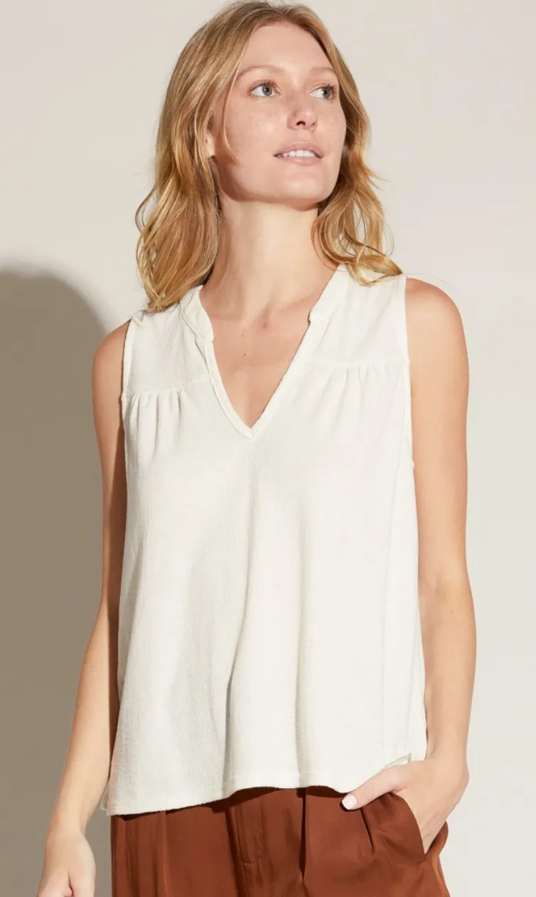 TEXTURED GAUZE KNIT TANK TOP