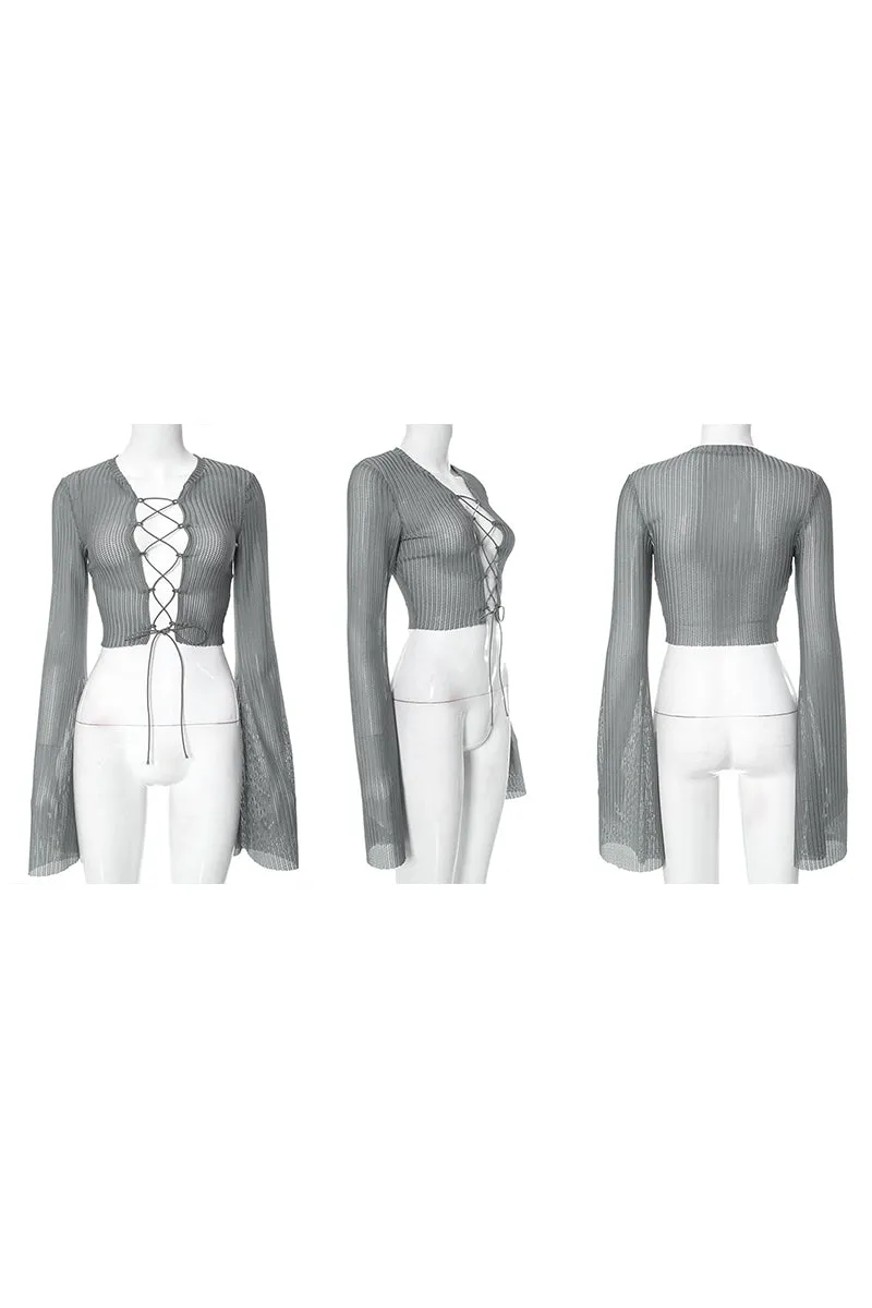 TH0254 Sheer Crop Shirt