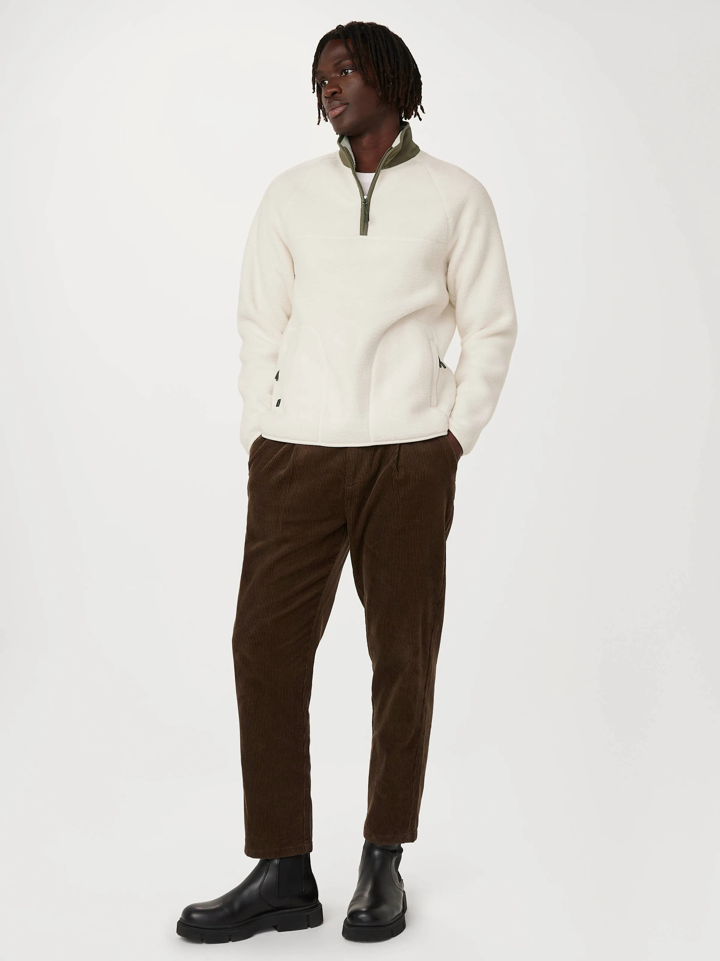 The Axis Polar Fleece Half Zip in Cloud