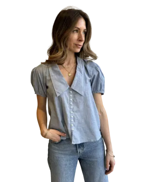 The Fairway Top in Light Chambray