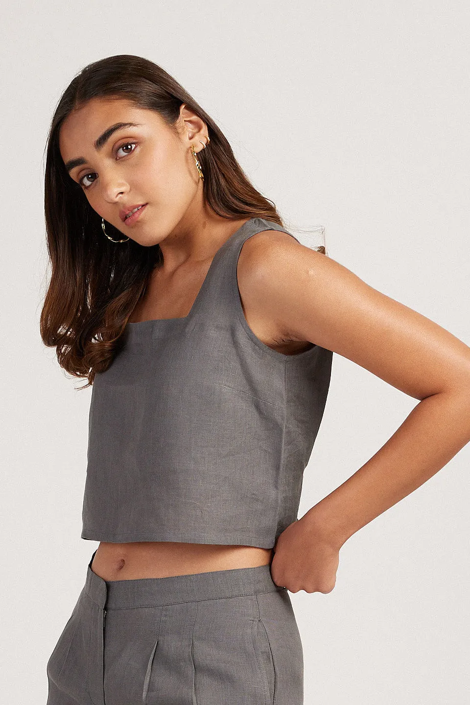 The Linen Crop Tank