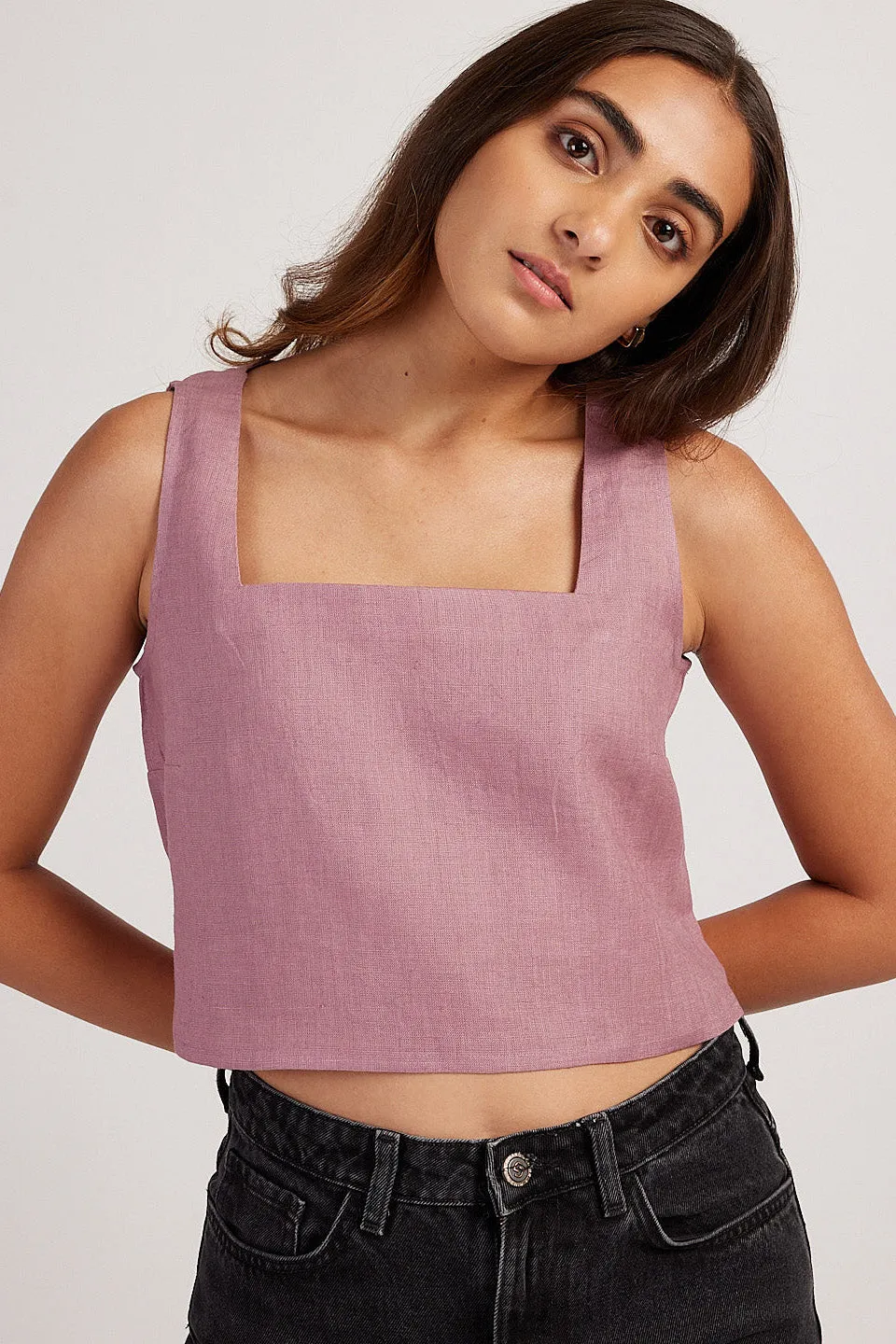 The Linen Crop Tank