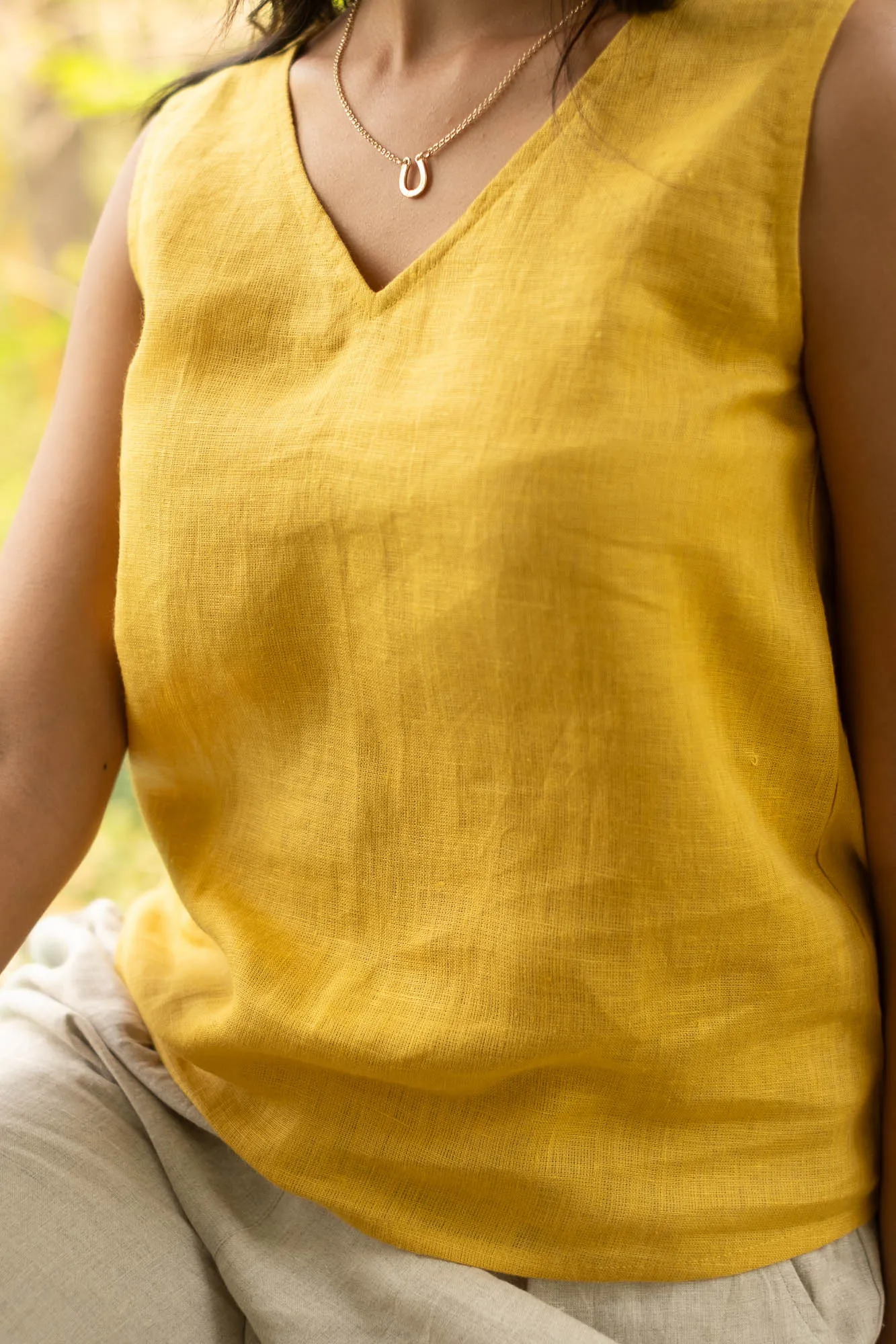 The Linen V Neck Tank