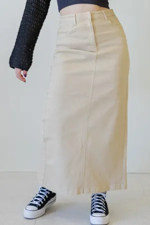 The Olivine High Rise Maxi Skirt by Nectar Premium Denim