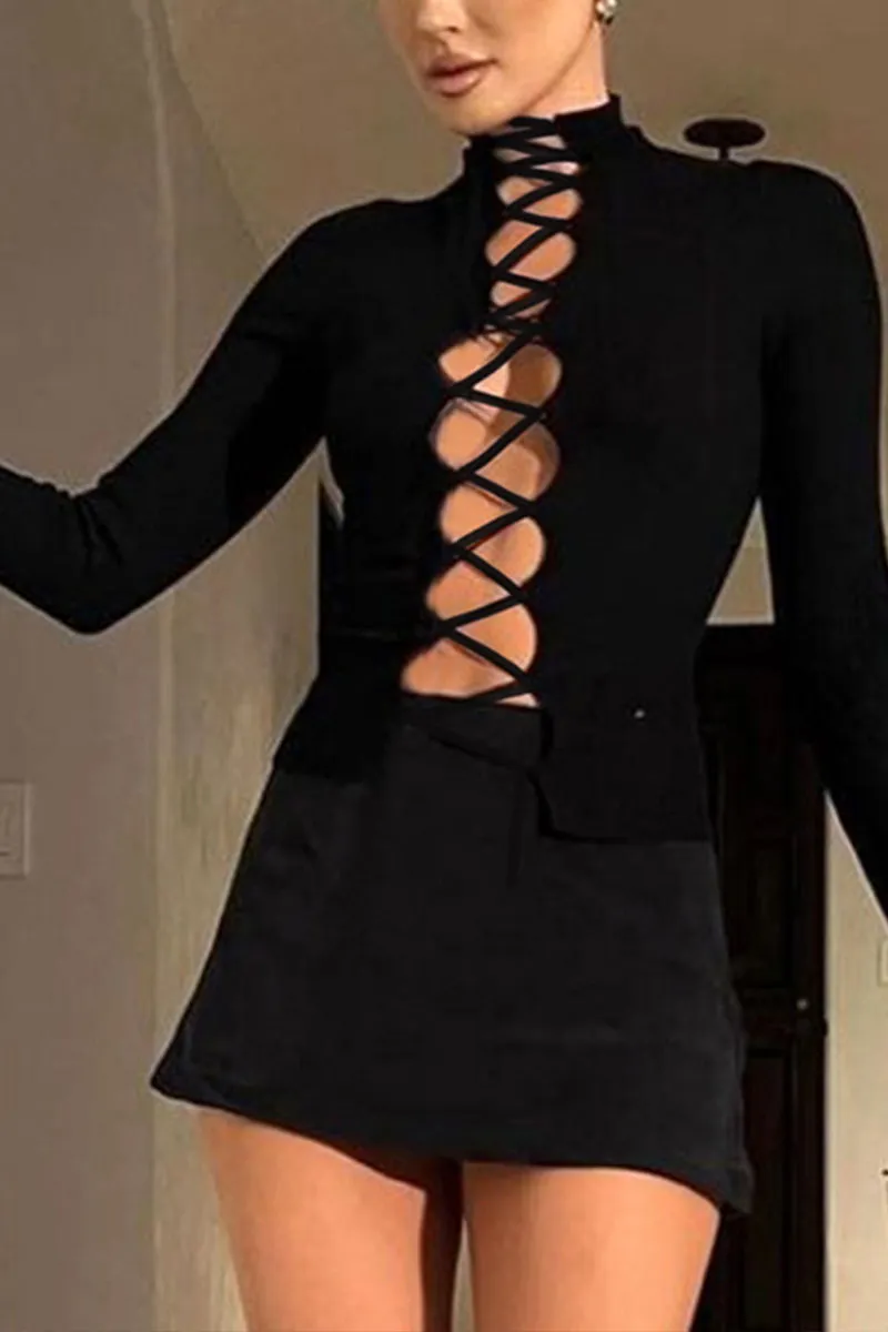 TI0279 Lace Down Fitted Shirt